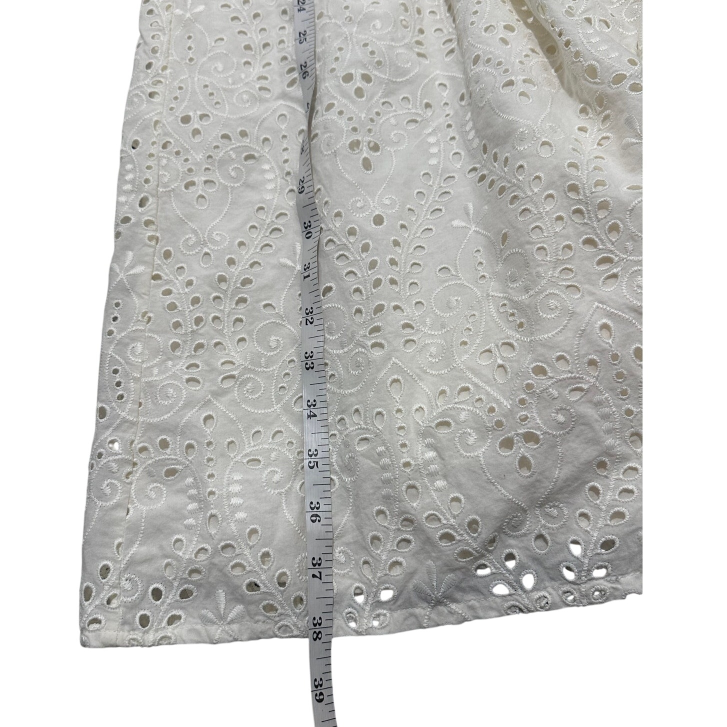 Saint + Sophia Organic Cotton Fit & Flare Mixed Media Eyelet Dress, Size 8 — image 8 of 8